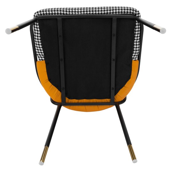 KONDELA Scaun de luat masa, model alb-negru / piele ecologică camel, KIRNA