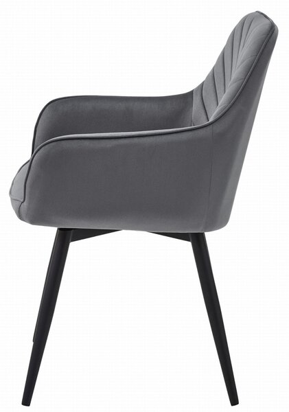 Scaun de masa rotativ NANA360 VELVET, gri inchis
