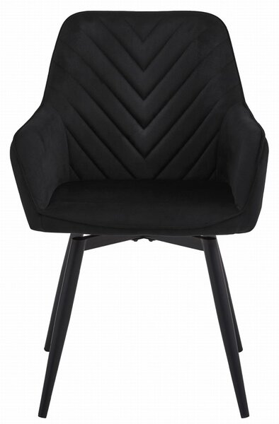 Scaun de masa rotativ NANA360 VELVET, negru