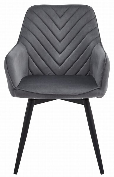 Scaun de masa rotativ NANA360 VELVET, gri inchis