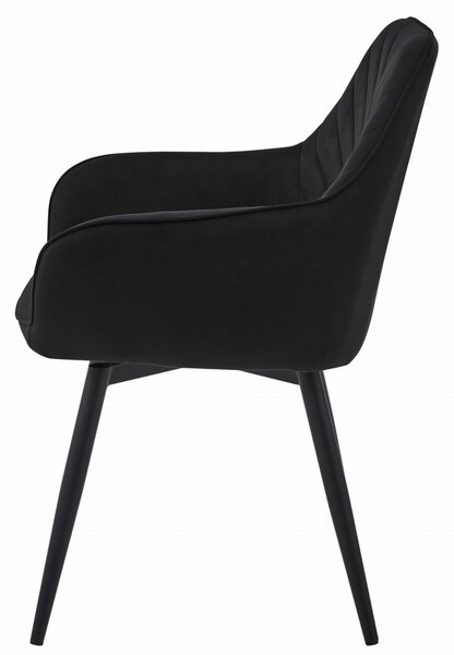 Scaun de masa rotativ NANA360 VELVET, negru