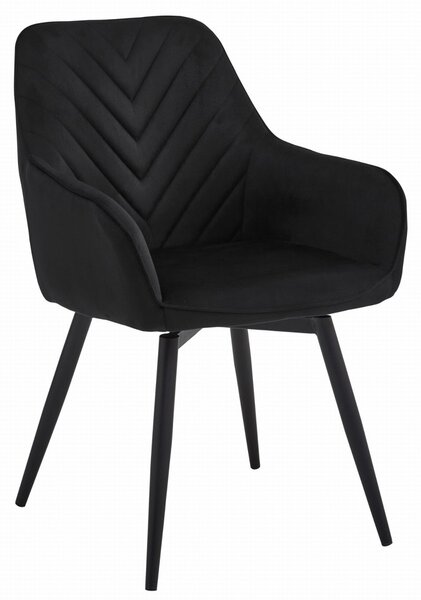 Scaun de masa rotativ NANA360 VELVET, negru