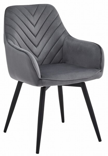Scaun de masa rotativ NANA360 VELVET, gri inchis