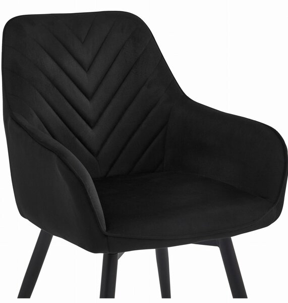 Scaun de masa rotativ NANA360 VELVET, negru