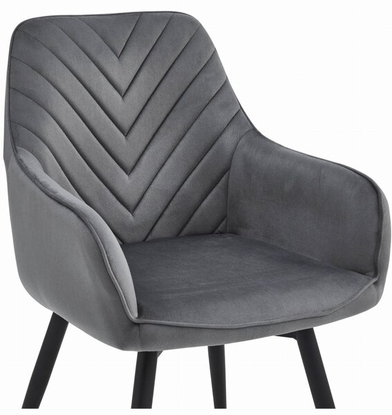 Scaun de masa rotativ NANA360 VELVET, gri inchis