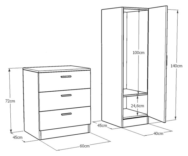 Set mobilier pentru hol Cicci (Pin atlantic + Atracit). 1072752