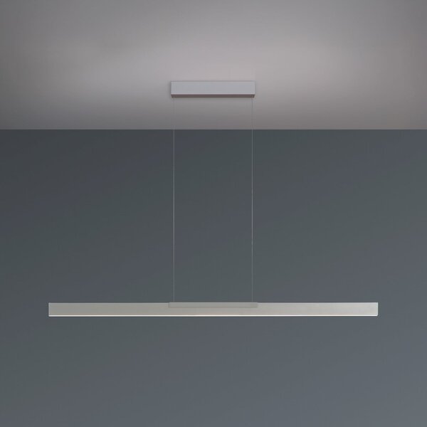BOPP Lampă suspendată LED Bopp Nano 2.0, lungime 140 cm, culoare aluminiu, reglabil, Metalic, Camera de zi / sufragerie, Aluminiu, Modern
