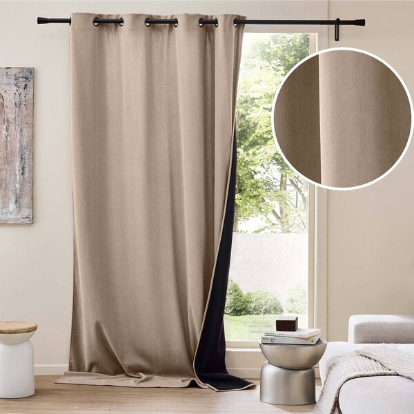 Draperie maro termoizolantă din catifea reiată 140x260 cm Madison – douceur d'intérieur
