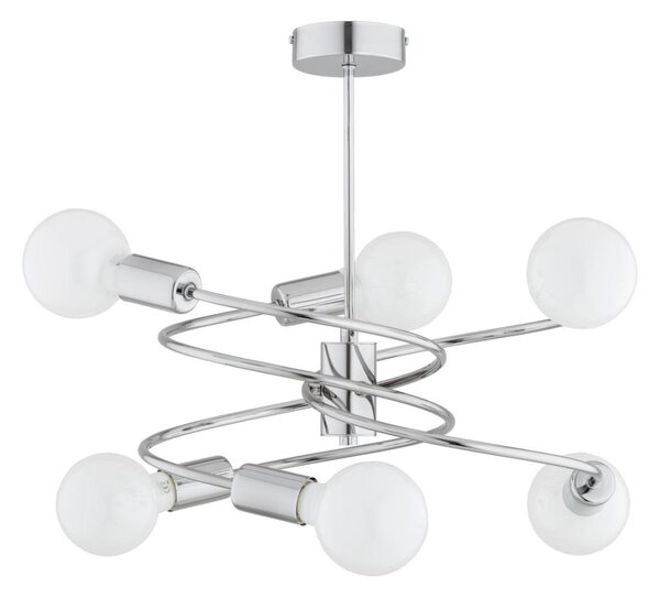 Lustră pe tijă DISCO 6xE27/60W/230V crom lucios