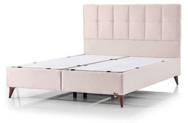 Pat OPTIMUM 160x200, stofa catifelata crem - Setra 105, cu somiera si