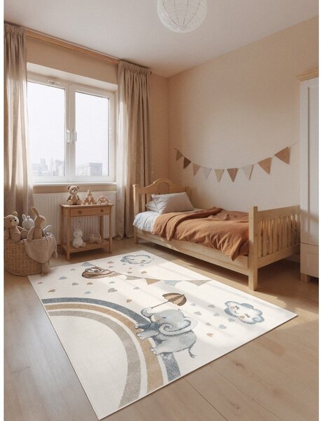 Covor pentru copii crem 160x230 cm Walk like an Elephant Rainy Party – Villeroy&Boch