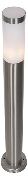 Lampă de stâlp exterioară modernă din oțel cu opalin 80 cm IP44 - Rox