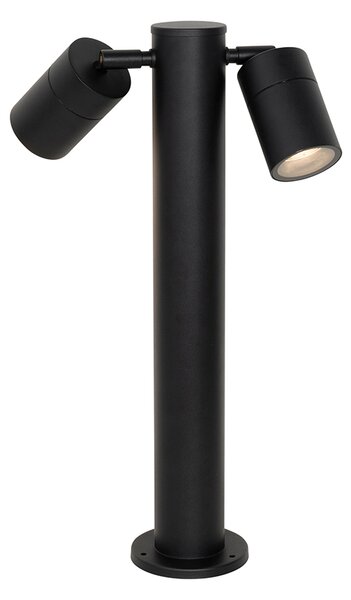 Lampă de exterior cu picior negru 45 cm IP44 reglabilă cu 2 lumini - Duo