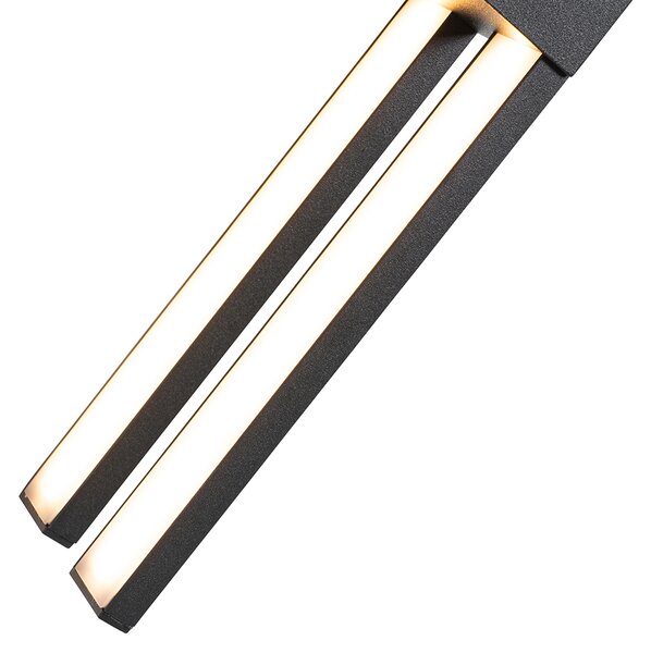 Aplică de perete exterioară modernă neagră cu LED 2 lumini IP54 - Jamal