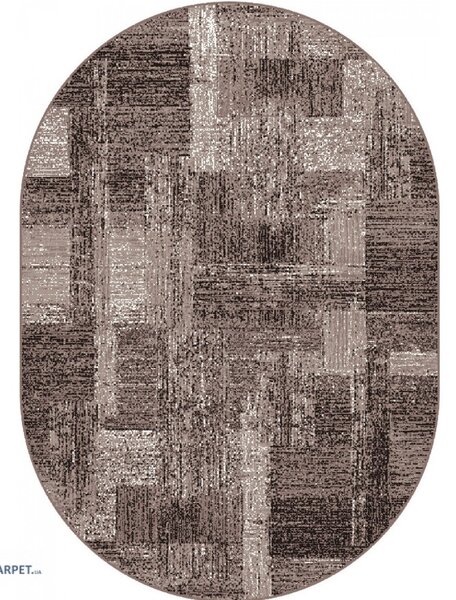 Covor Oval Mira 24007 120, Model Dormitor Sufragerie, Maro 50x80