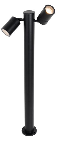 Lampă de exterior cu statie neagră, 80 cm IP44 reglabilă cu 2 lumini - Duo