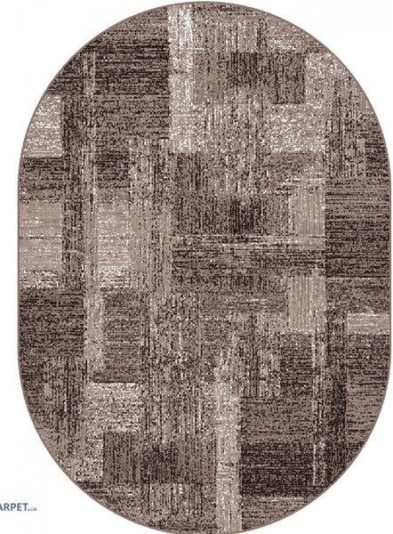 Covor Oval Mira 24007 120, Model Dormitor Sufragerie, Maro 60x110