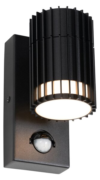 Lampa de perete exterioara de design neagra cu senzor de miscare IP44 - Boris