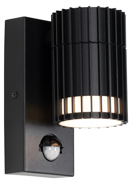 Lampa de perete exterioara de design neagra cu senzor de miscare IP44 - Boris