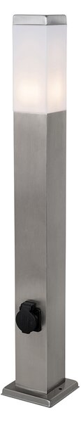 Lampă de exterior din oțel 80 cm cu priză IP44 - Malios