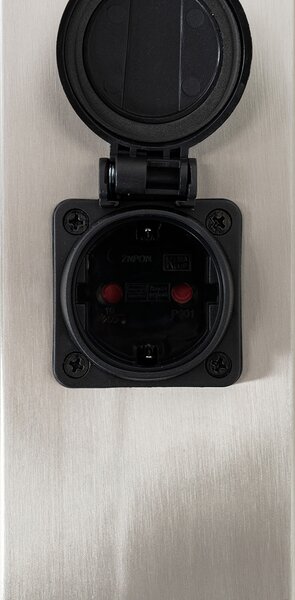 Lampă de exterior din oțel 80 cm cu priză IP44 - Malios