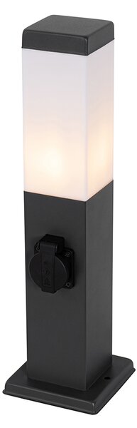 Lampă de exterior gri închis 45 cm cu priză IP44 - Malios