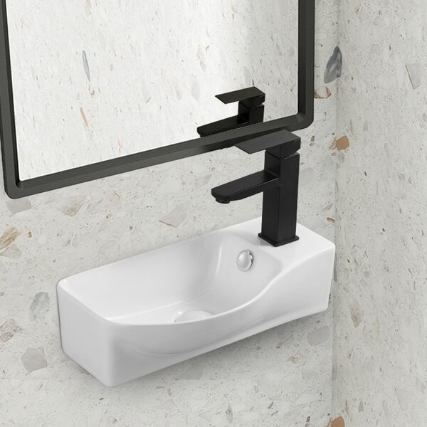 Erga Winona R, lavoar suspendat/blat 460x240x140 mm, dreapta, alb lucios, ERG-V03-9528L-WH