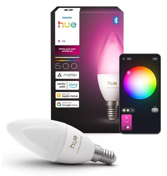 Bec LED RGBW dimabil Philips Hue WACA B39 E14/3,7W/230V 1000-20000K