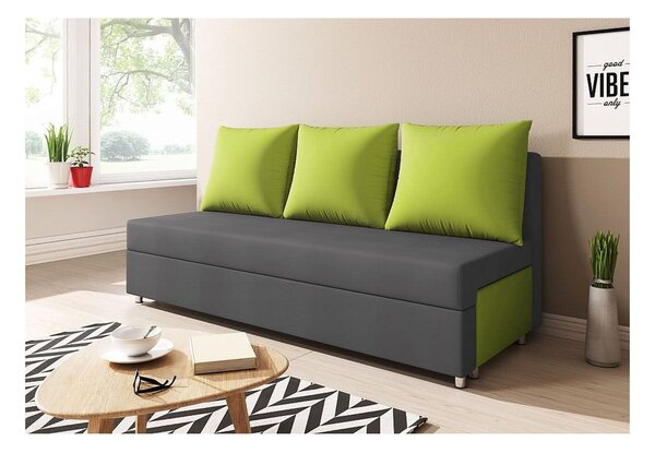 Canapea tapițată LISA, gri+verde (alova 48/alova 42)