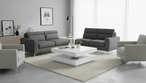 Masuta cafea MANDY, alb, 70x70x34 cm