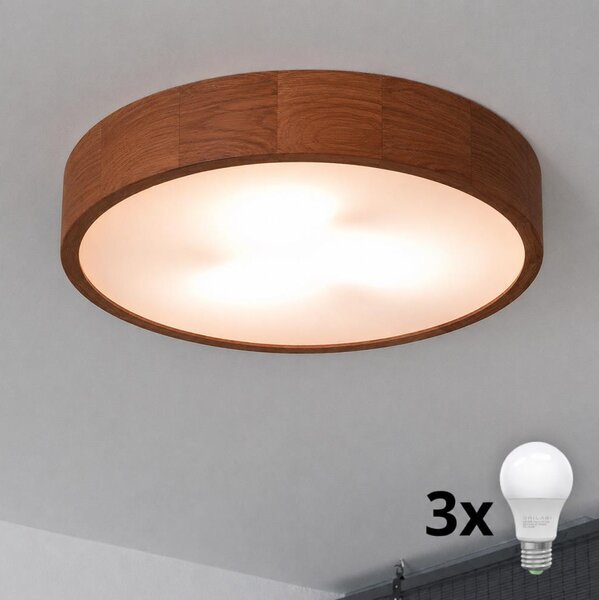Brilagi - Plafonieră LED CARVALHO 3xE27/45W/230V stejar-cireș diam. 47 cm
