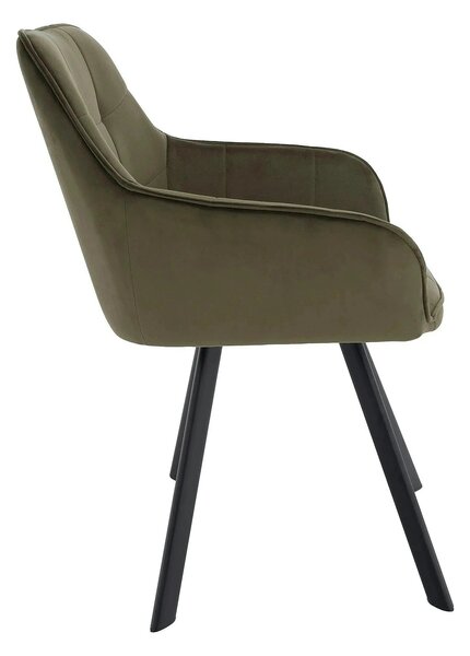 Scaun PETIN, stofa catifelata verde - Bluvel 77, 59x62x85 cm