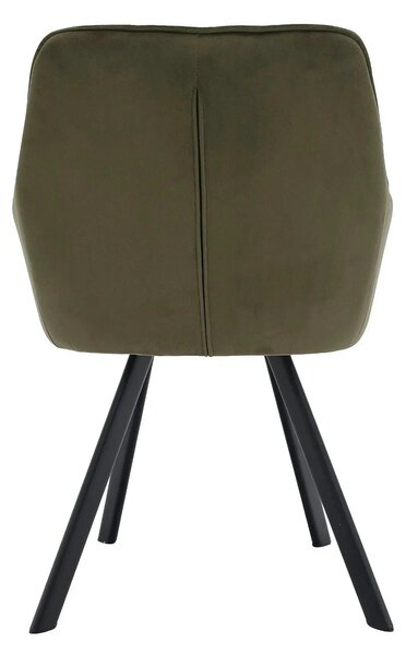 Scaun PETIN, stofa catifelata verde - Bluvel 77, 59x62x85 cm