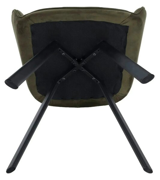 Scaun PETIN, stofa catifelata verde - Bluvel 77, 59x62x85 cm
