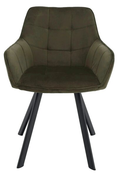 Scaun PETIN, stofa catifelata verde - Bluvel 77, 59x62x85 cm
