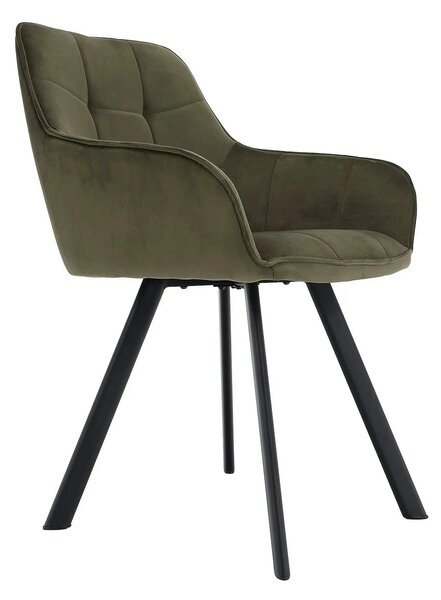 Scaun PETIN, stofa catifelata verde - Bluvel 77, 59x62x85 cm
