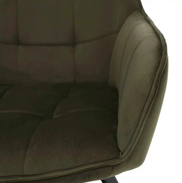Scaun PETIN, stofa catifelata verde - Bluvel 77, 59x62x85 cm