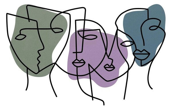 Decoratiune perete KUBIZM 27, multicolor, metal, 70x50 cm