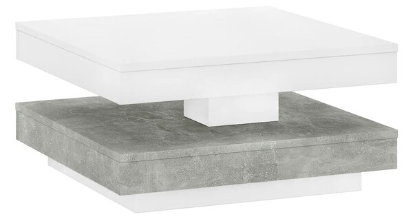 Masuta cafea MANDY, alb/gri beton, 70x70x34 cm