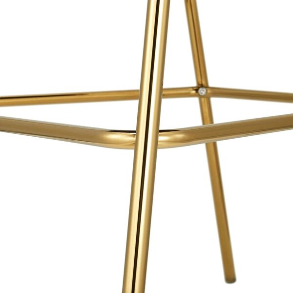 Scaun bar DASMIN TIP 2, bej/auriu, stofa catilfelata/metal, 54x54x109
