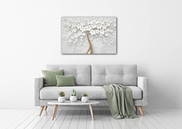 Impresi Tablou White tree with flowers - 60 x 40 cm