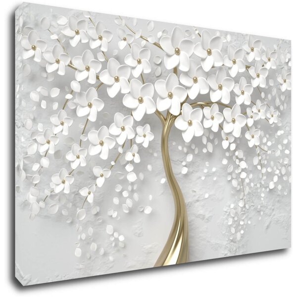Impresi Tablou White tree with flowers - 60 x 40 cm