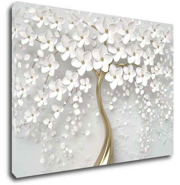 Impresi Tablou White tree with flowers - 70 x 50 cm