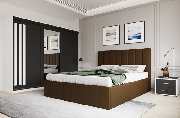 Set dormitor Prado Maro cu dulap Paris Alb/Gri
