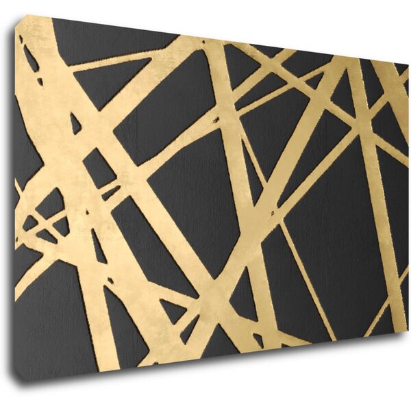 Impresi Tablou Abstract golden lines - 50 x 30 cm