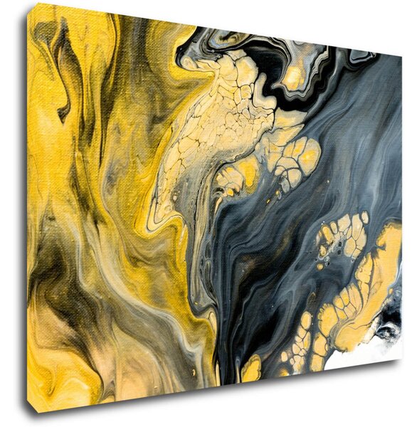 Impresi Tablou Yellow grey abstract2 - 70 x 50 cm