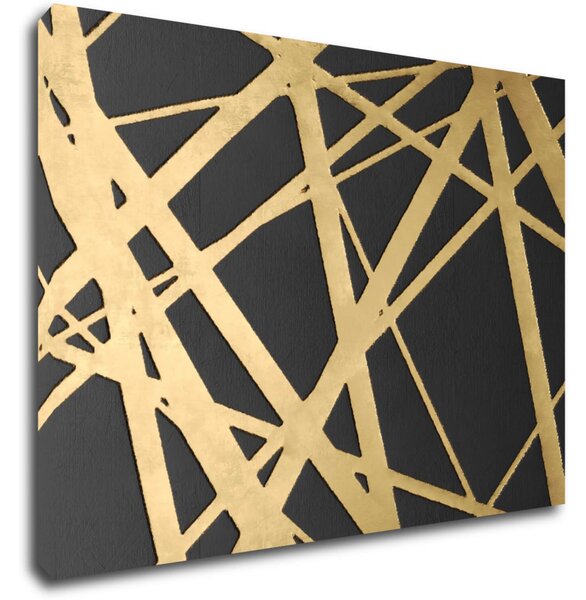Impresi Tablou Abstract golden lines - 70 x 50 cm