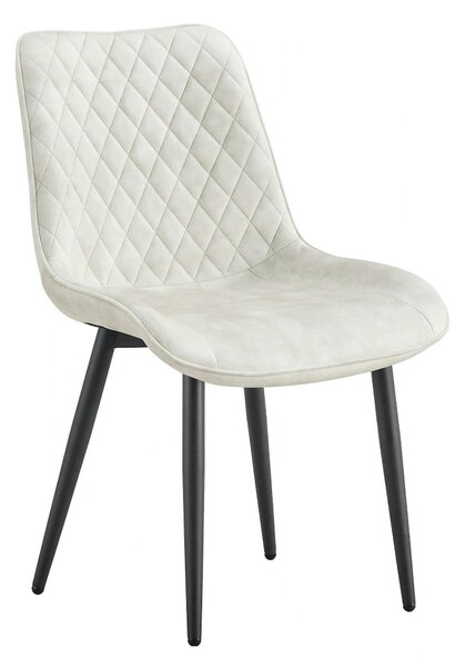 Scaun ZAINA TIP 1, crem/negru, stofa catifelata/metal, 50x64x84 cm