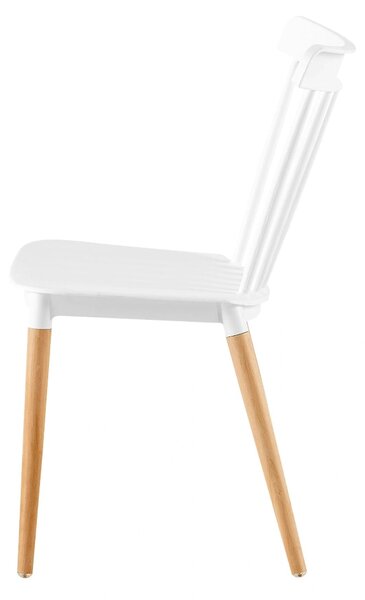 Scaun ZOSIMA, alb/fag, plastic/lemn de fag, 54x44x83 cm