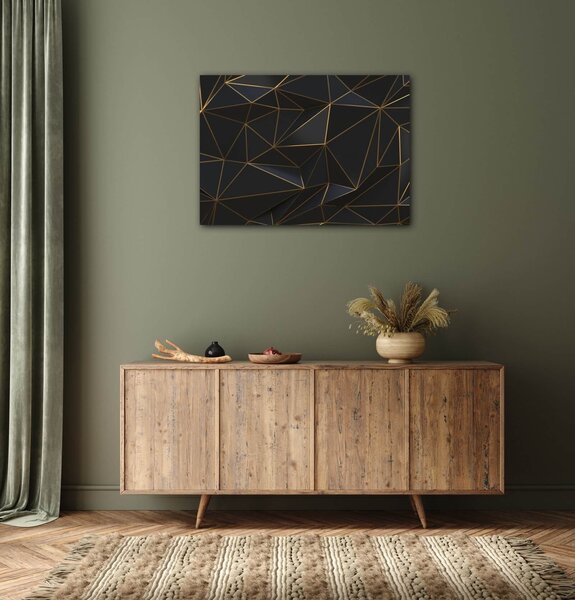 Impresi Tablou Golden triangles abstract - 70 x 50 cm